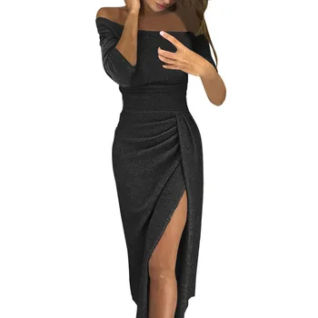 2024 Женское сплошное цветное длинное облегающее платье в стиле Весеннее модное платье с разрезом удобное вечернее платье для женщин