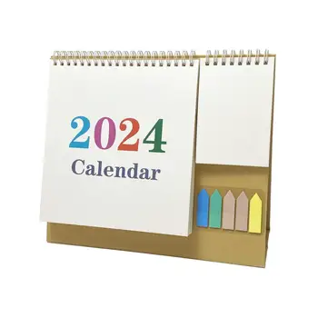 2024 Настольный календарь с этикетками для карманного блокнота Планировщик ежемесячного расписания для домашнего офиса Школа