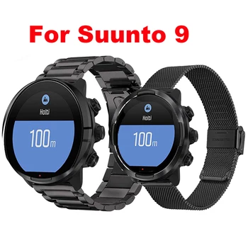 24 мм Ремешки для Suunto 9 7 Baro/Suunto D5 Spartan Sport Wrist HR / Baro Smart Watch Band Браслеты из нержавеющей стали Металл Correa