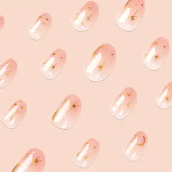 24 шт./комплект Пресс на ногтях Съемные женские девушки Пресс на ногтях Розовые накладные ногти Женщины Девушки Искусственные ногти Маникюрные принадлежности 4