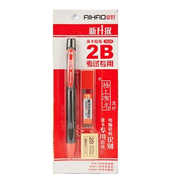 2B Держатель Механический карандаш для осмотра с стержнями Аксессуар для экзамена Карандаш с ластиком