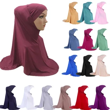 2pcs Amira Хиджаб Костяной Чепчик Мусульманские Женщины Подплаток Голова Повязка Шаль Исламский Молитвенный Шарф Внутренняя Шапочка Тюрбан Арабский Головной Платок Чехлы 0
