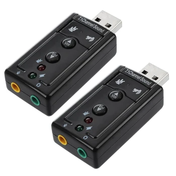 2X 7.1-канальный USB-адаптер для внешней звуковой карты 0