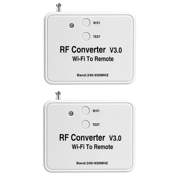 2X Wi-Fi Пульт дистанционного управления Преобразователь Радиочастотный Wi-Fi Пульт дистанционного управления 240-930 МГц для гаражных ворот умного дома