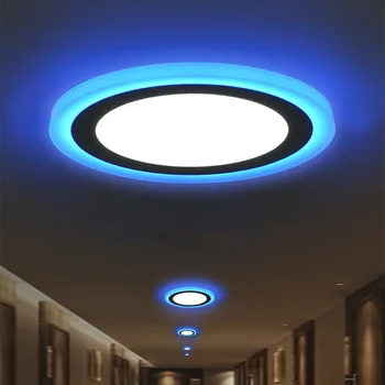3 Mode 6 Вт 9 Вт 16 Вт 24 Вт Светодиодная потолочная лампа 110 В 220 В синий + белый двухцветный точечный светодиодный потолочный светильник панель светильников для домашнего внутреннего декора 0