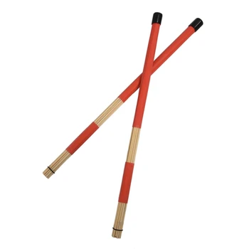 3 пары 40 см бамбуковый стержень барабанные щетки палочки для джазовой народной музыки (красный)