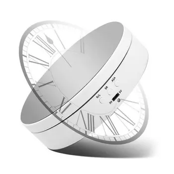 3 скорости Электрический вращающийся дисплей Подставка Зеркало Поворотный стол Держатель для ювелирных изделий Платформа Батарея USB Питание Регулировка угла на 360 ° 3