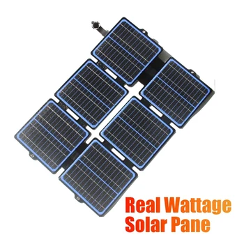 30 Вт Складная солнечная панель ETFE 5 В / 12 В Водонепроницаемое солнечное зарядное устройство Портативная солнечная панель Сумка Мобильная мощность для кемпинга на открытом воздухе
