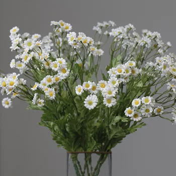 30 Головки ромашки искусственные шелковые цветы для декора домашнего сада flores artificiales белая ромашка декор комнаты