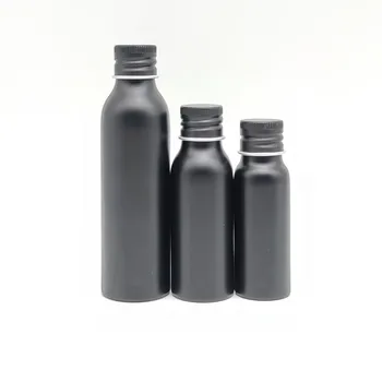 30 мл / 50 мл / 100 мл Пустой с завинчивающейся крышкой Черные алюминиевые бутылки Металлический контейнер Флакон для духов Бутылка с жидким эфирным маслом
