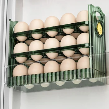 30 Сетки Ящик для хранения яиц Органайзер лотка для яиц Большой объем Бытовой держатель для яиц Прозрачный домашний контейнер для яиц для холодильника