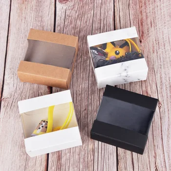 300 шт./лот 8 цветов крафт-бумага подарочная коробка с окном ручной работы мыльница ювелирные изделия печенье подарочная конфетная коробка свадебные подарочные коробки 3