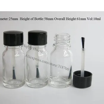 360 x 10 мл прозрачная стеклянная бутылка с подкладкой, бутылка из хрустального стекла на 1/3 унции для использования в масле