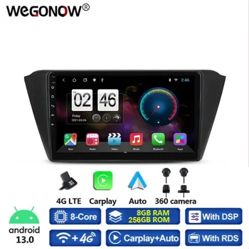 360 Панорамная камера Carplay 8G + 256G Android 13.0 Автомобильный DVD-плеер GPS карта WIFI Bluetooth RDS Радио для VW Skoda Fabia 2015-2018