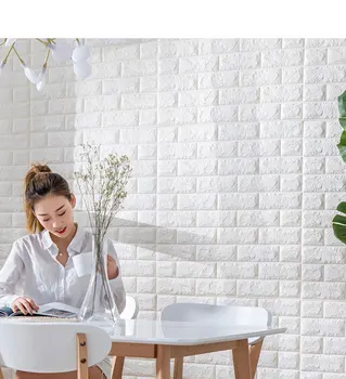 3D Кирпичная Наклейка Стена DIY Самоклеящийся Декор Пена Водонепроницаемое Покрытие Обои Для Детской Комнаты Кухня Наклейки 0