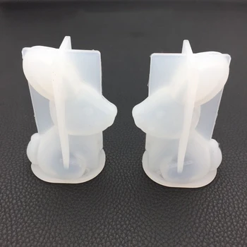 3D кролик эпоксидная смола силиконовые формы фигура литье для ароматерапевтической свечи DIY Ремесла Пасхальное украшение 2