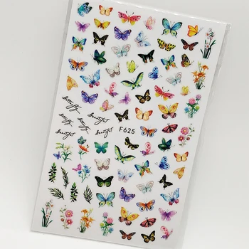 3D наклейка для ногтей Fly Butterfly Slider Ногти Искусство украшения Обертывания Наклейки Олень Дизайн Клей Маникюр Советы Наклейки Pegatina 2