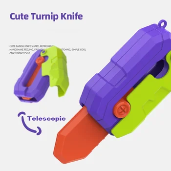 3D Светящийся морковный гравитационный нож Fidget Игрушки Детская декомпрессионная карта Игрушка 3D-печать Светящийся морковный нож Игрушка для детей 1