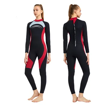 3MM Неопреновые гидрокостюмы Костюмы для подводного плавания с аквалангом для женщин One Pices Подводное плавание Серфинг Плавание с длинным рукавом Сохраняйте тепло Водные виды спорта