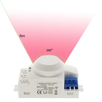 3X 5,8 ГГц КВ система СВ светодиодная микроволновая 360-градусная датчик движения Выключатель света Датчик движения корпуса Детектор движения 1