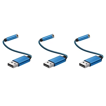 3X USB на 3,5 мм разъем для наушников, внешняя стереофоническая звуковая карта для ПК, ноутбука, для PS4, для Mac и т. Д. (0,6 фута)