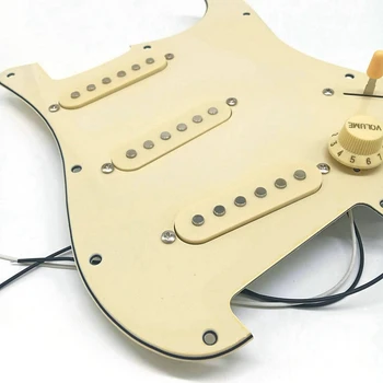 3X Звукосниматели для электрогитары Нагруженные предварительно смонтированные скретч-пластины в сборе SSS Желтый 1