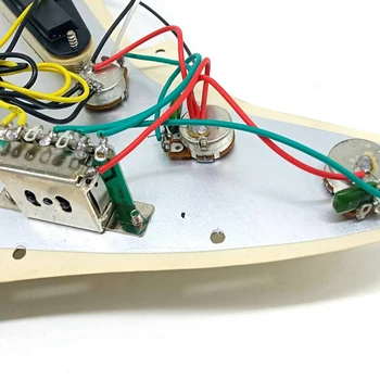 3X Звукосниматели для электрогитары Нагруженные предварительно смонтированные скретч-пластины в сборе SSS Желтый 4