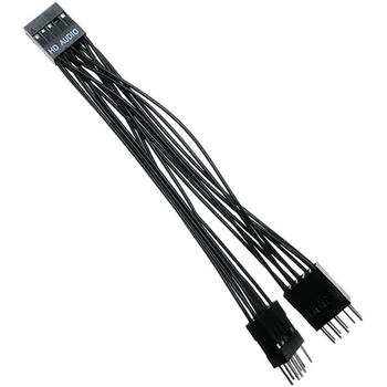 3X Материнская плата Аудио HD Удлинитель Кабель 9Pin 1 Female To 2 Male Y Splitter Cable Black For PC DIY 10 см