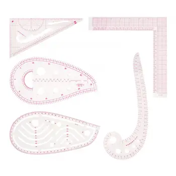 5 Стиль Швейные инструменты метрической формы Измерительная линейка для шитья Выкройка Дизайн DIY Платье Одежда Гнущийся Шаблон Чертежа 2