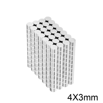 50 / 100 / 200 / 500 / 1000 шт. 4x3 маленькие круглые мощные магниты 4 мм x 3 мм диск неодимовый магнит 4x3 мм постоянный сильный магнит NdFeB 4 * 3 5