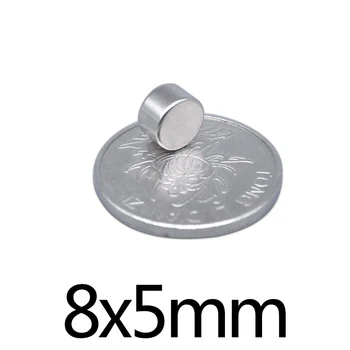 50 / 100 / 200 шт. 8x5 мм NdFeB Мини Маленькие круглые магниты 8 мм x 5 мм Холодильник N35 Неодимовый магнит диаметром 8x5 мм Постоянные магниты 8 * 5