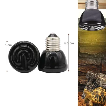 50 Вт 75 Вт 100 Вт E27 Pet Нагревательная лампа Черный инфракрасный керамический излучатель Тепловая лампа Pet Brooder Reptile Lamps 220V-240V 1
