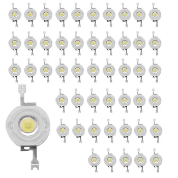 50 шт. 1 Вт Диод Высокая мощность Холодный Белый Светодиодные Бусины 1 Вт Лампа Чип 3 В-3,4 В