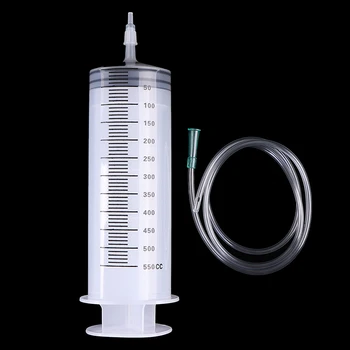  500 мл CC Шприц-инъектор Прозрачный пластиковый большой одноразовый шприц со шланговой трубкой