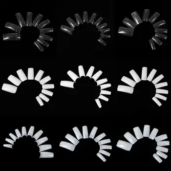 500 шт. 9 стилей DIY Акрил Белый Прозрачный Натуральные Искусственные Ногти Красота Инструменты Накладные Ногти Маникюр 0