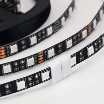 50Packs 4-контактные разъемы светодиодной ленты RGB 10 мм Бесзазорный адаптер без пайки Удлинитель клемм 4