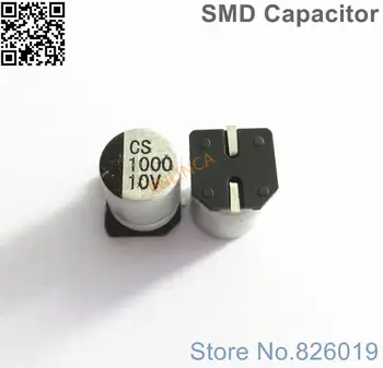 6 шт./лот 10 В 1000 мкФ SMD Алюминиевые электролитические конденсаторы размером 8 * 10,5 1000 мкФ 10 В