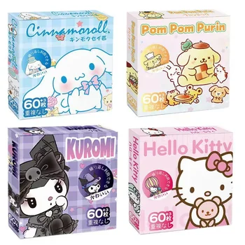 60-240 шт. Kawaii Sanrio Hello Kitty Kuromi My Melody Cinnamoroll Наклейки Cute Gilrs DIY Мультфильм Водонепроницаемые наклейки Подарочная коробка