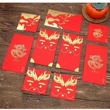 60 шт. Китайский Новый год Красные конверты Весенний фестиваль Счастливые денежные пакеты на год Дракона 2024 2