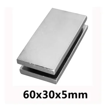 60x30x5 мм NdFeB Сверхсильный неодимовый магнитный блок с постоянным магнитом N35 Мощные магнитные магниты 60 * 30 * 5 мм 1