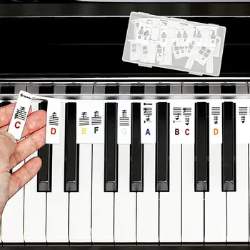 61 клавиши 88 клавиш съемные наклейки на клавиатуру пианино наклейки на клавиши фортепиано рейки ноты маркер оверлей для аппликатуры фортепиано Z7T7