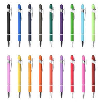 6PCS 2-в-1 Выдвижная шариковая ручка 2-в-1 со стилусом Бизнес-ручка для подписи Y9RF