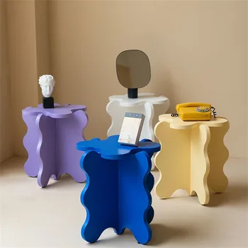 8 цветов INS Маленький приставной столик для кофейного дивана Современный простой мультяшный лепесток Приставной столик Волна Журнальный столик Креативный Цвет Креативный