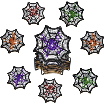 8 шт./компл. DIY Diamond Art Coasters для взрослых Spider Net Diamond Painting Coasters с держателем Diamond Art Painting Coasters Sets 3