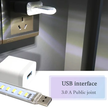 8leds Портативная USB-светодиодная лампа 5 В Ультра яркий 3000K-7000K Ночник с сенсорным переключателем для компьютера Мобильная лампа Power Book 1