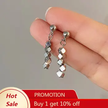 925 стерлинговое серебро неправильной формы геометрическая кисточка серьги-гвоздики для женщин и девочек минималистичная мода изысканные ювелирные изделия подарок для вечеринки 0