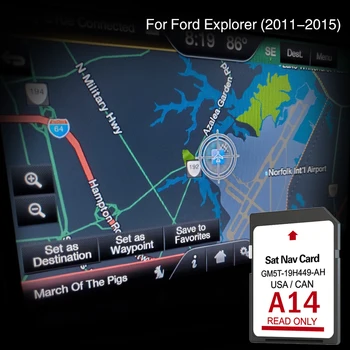 A14 Для Ford Explorer с 2011 по 2015 год Покрытие Северная Америка SD GPS Навигация 32 ГБ Карта памяти