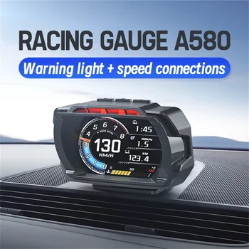 A580 Автомобильный проекционный дисплей OBD Auto Full LCD Racing Instrument Display Smart Car HUD Dashboard Digital Racer Gauge Автоспидометр