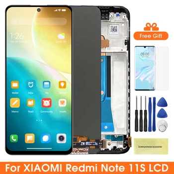 AMOLED-экран для Xiaomi Redmi Note 11S 2201117SG 2201117SI Цифровой сенсорный ЖК-дисплей для замены Redmi Note 11S