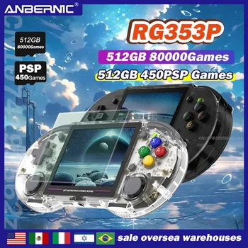 ANBERNIC RG353P RG353PS портативная игровая консоль в стиле ретро 3,5-дюймовый IPS-экран RK3566 Поддержка 5GWiFi 4.2 Bluetooth Plug&Play 80000Game